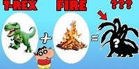 I Merged T-REX and FIRE to make a NEW CREATURE to FIGHT ALL UNITS with SHINCHAN and CHOP Animash