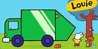 Camion de Basura - Louie dibujame un Camion de Basura | Dibujos animados para niños