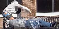 Plastic Wrapping People Prank!!