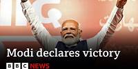 India election: Modi claims victory but may fall short of outright majority | BBC News