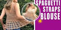 Spaghetti Straps Blouse / how to crochet - EASY AND FAST - BY LAURA CEPEDA