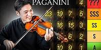 Ranking PAGANINI 24 Caprices 🎻 [Difficulty Tier List]