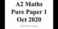 A2 Maths - 2020 - Paper 1 - Q3