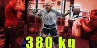 The Mountain squats 380kg / 838lbs / Road to SMOE #6