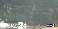 Multiple utility poles broken on Arnold Road; DEMCO estimates power will be restored Saturday AM