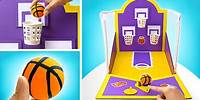 Wir basteln und spielen ein NBA-Basketball-Brettspiel. || Pappkarton-Basteln LEICHT GEMACHT 🏀