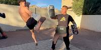 Double kick combo with Cung Le and Anthony Le