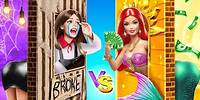EXTREME RICH MERMAID vs POOR VAMPIRE DOLL MAKEOVER || Funny Situation by 123GO!
