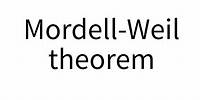Mordell-Weil theorem