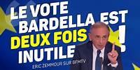 Éric Zemmour sur BFMTV : Le vote Bardella est deux fois inutile !