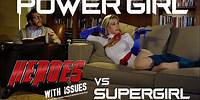 DOES POWER GIRL have too much cleavage? Who wins between her and Supergirl?