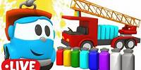 🔴 Vamos aprender as cores com Léo, o caminhão AO VIVO! Desenho animado infantil