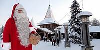 El Pueblo de Papá Noel Santa Claus Village en Rovaniemi Laponia antes Navidad Finlandia & mensaje