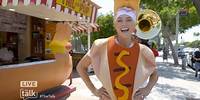 Amanda Kloots Head-To-Toe in Hot Dog Costume for 'First Jobs Week' | The Talk