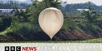 North Korea drops trash balloons on South Korea | BBC News