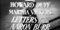 The Whistler TV Series: Letter from Aaron Burr