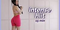 15 Min Intense HIIT Workout - Standing, Full Body, No Equipment, No Repeats