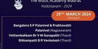 The Music Academy Madras | Nadotsavam 2024 | Bangalore S P Palanivel & Prabhavathi Palanivel
