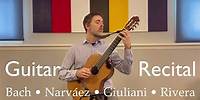 Classical Guitar Recital, pandemic-style. Adam Roth plays the music of Bach, Jugy, Rivera, and more