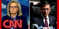 Liz Cheney slams Mike Johnson for defending Trump outside of trial