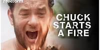 Chuck (Tom Hanks) Starts His First Fire on the Island | Cast Away | Freeform