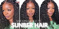 Summer-Ready! *NEW* Kinky Edges on Jerry Curly 7*5 Closure Wig! No Glue Needed! FT.Sunberhair