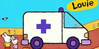Ambulancia - Louie dibujame una Ambulancia | Dibujos animados para niños
