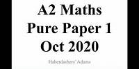 A2 Maths - 2020 - Paper 1 - Q13