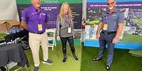 Deb Cooper chats with Kay Holguin from FieldTurf and Shaun Garrity from Envirofill