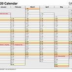 are there free 2020 yearly calendar templates for word2