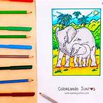 dibujos de elefantes africanos fáciles para colorear1