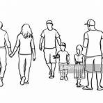 big family clipart black and white2
