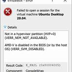 amd-v is disabled in the bios (or by the host os) (verr_svm_disabled)1