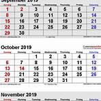 free printable 2019 calendar october 1 20204