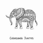 dibujos de elefantes africanos fáciles para colorear3