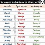 synonym and antonym list of words2