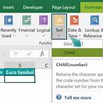 when to use the € symbol or the euro symbol to add text line to excel2