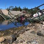 What happened to a truss bridge near Canso?4
