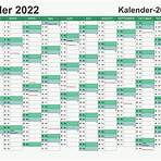 calendrier 2022 avec semaine 204