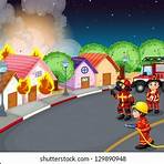 cartoon house on fire drawing1