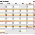 What size is a calendar template for 2022?3