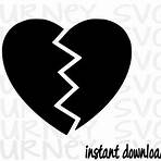 broken heart symbol black and white svg christian3