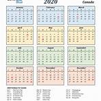 how many months are there in a calendar 2020 holiday schedule in canada2