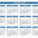 calendrier avec semaine 20234