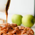 gourmet carmel apple pie recipe in a frying pan with crust and bacon recipes5