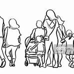 big family clipart black and white4