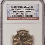 united states dollar coin with john adams worth3