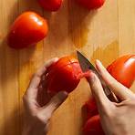How do you peel a tomato with a knife?1