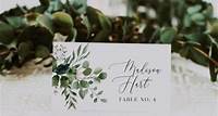 Wishful Paperie Greenery Place Card Template