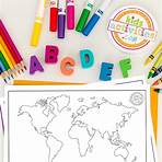 printable map of the world for kids black and white for labeling4
